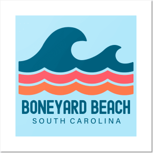 Boneyard Beach South Carolina Vintage Wave Posters and Art